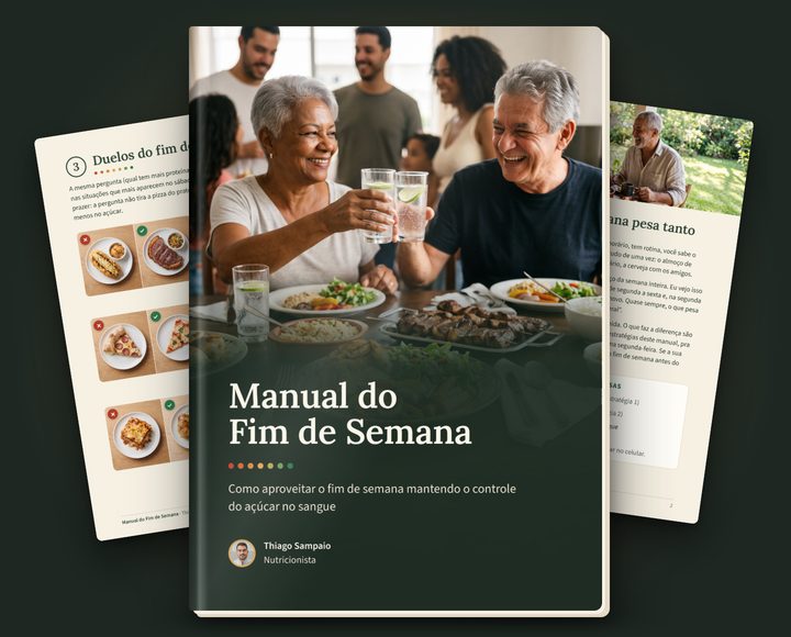 Capa e duas páginas de dentro do e-book Manual do Fim de Semana